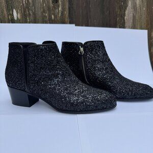 Giuseppe Zanotti Black Glitter‎ Ankle Boots Women's Size 38